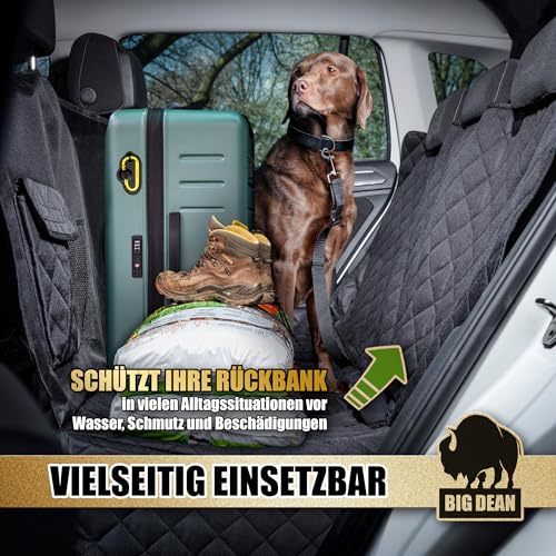 BigDean Robuste universelle Hundedecke Auto Rückbank Autoschondecke Hund Rücksitz schmutz- & wasserabweisend – universelle Passform & teilbar - Schmutzmatte Rückbank Hunde Autodecke