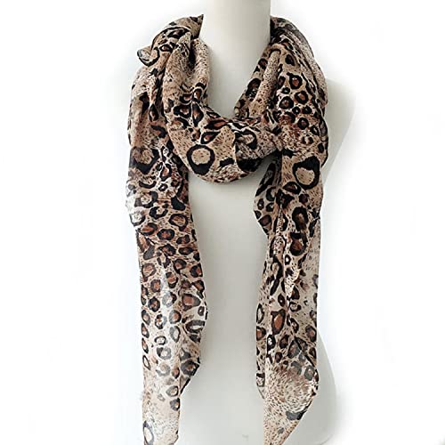 woogwin Women's Cotton Scarves Lady Light Soft Fashion Solid Scarf Wrap Shawl(Dark Leopard) - image 2