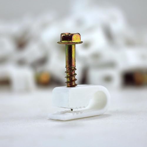 Miniatura 5 de Skywalker Clips flexibles para tornillos de un solo cable (paquete de 100 unidades, color blanco)