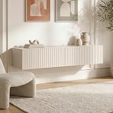 Sicaan Leya 160 cm beige Wand-TV-Möbel mit Auszugsschienen