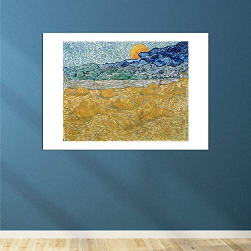 Impression d'art encadrée Vincent Van Gogh Paysage du soir lune XL - 4