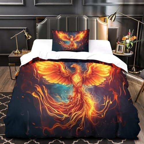 Housse de couette Phénix anti-plis avec fermeture éclair pour lit simple - 4