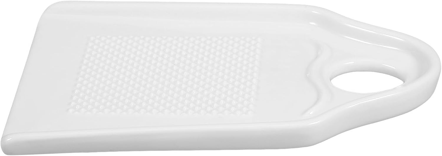 Ceramic Ginger Garlic Grater Dish Multi Function White Kitchen Tool