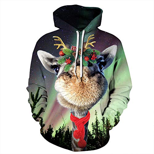 Sweat de Noël 3D rouge idéal pour vos soirées festives en famille taille S