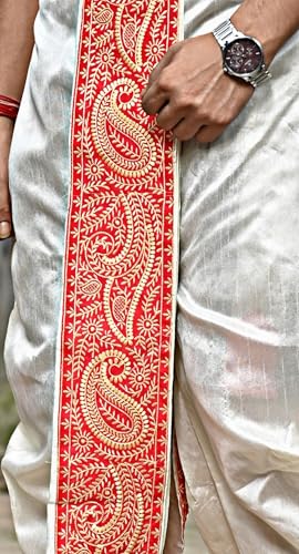 Image of Men's Ready to Wear Pant System MARWADI Embroidered Dhoti for Marriage, Party, Pooja, Festival etc. (GC009)