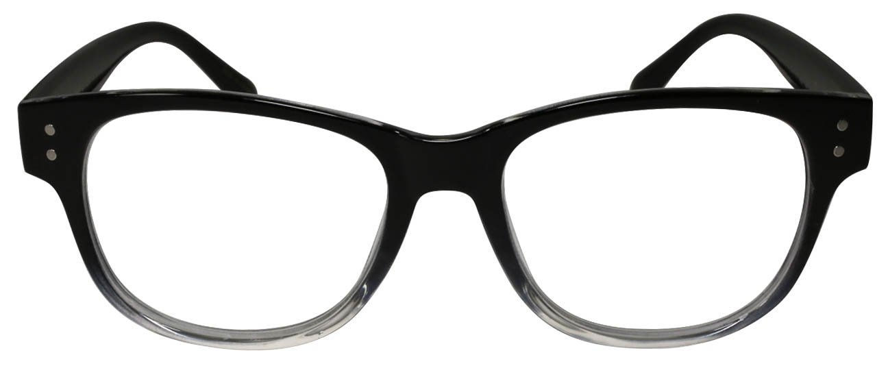 EDGEIWEAR Vintage Retro 80s Rectangular Reading Glasses Lightweight Crystal Clear Comfort Reader for Men Women 540696TT+2.75-4(BLK-CL)