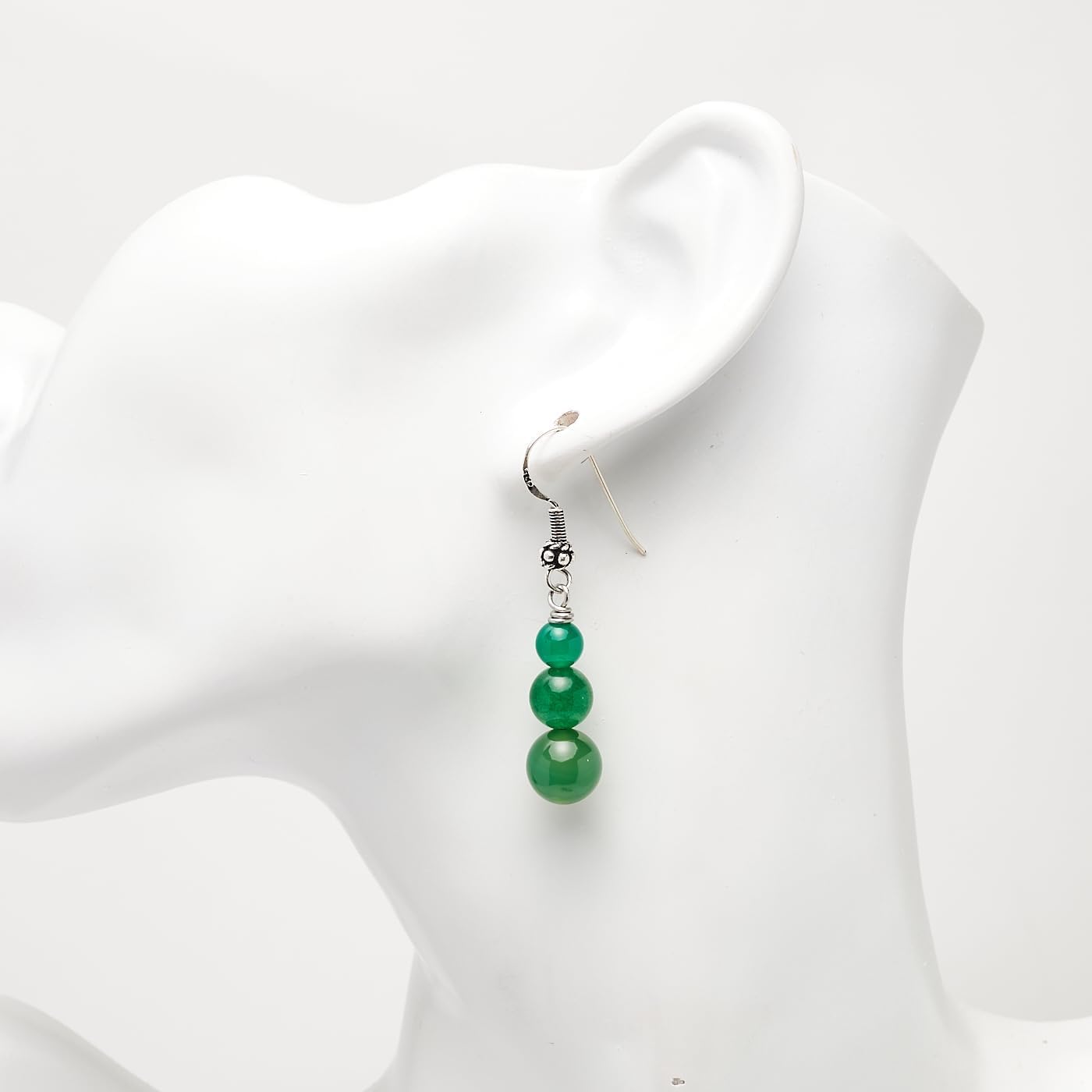 Handmade Women's Natural Gemstone Triple Beads and Sterling Silver Dangle Drop Earrings | Gemstone Beaded Dangle Earrings Gift Ideas for Women, Girls