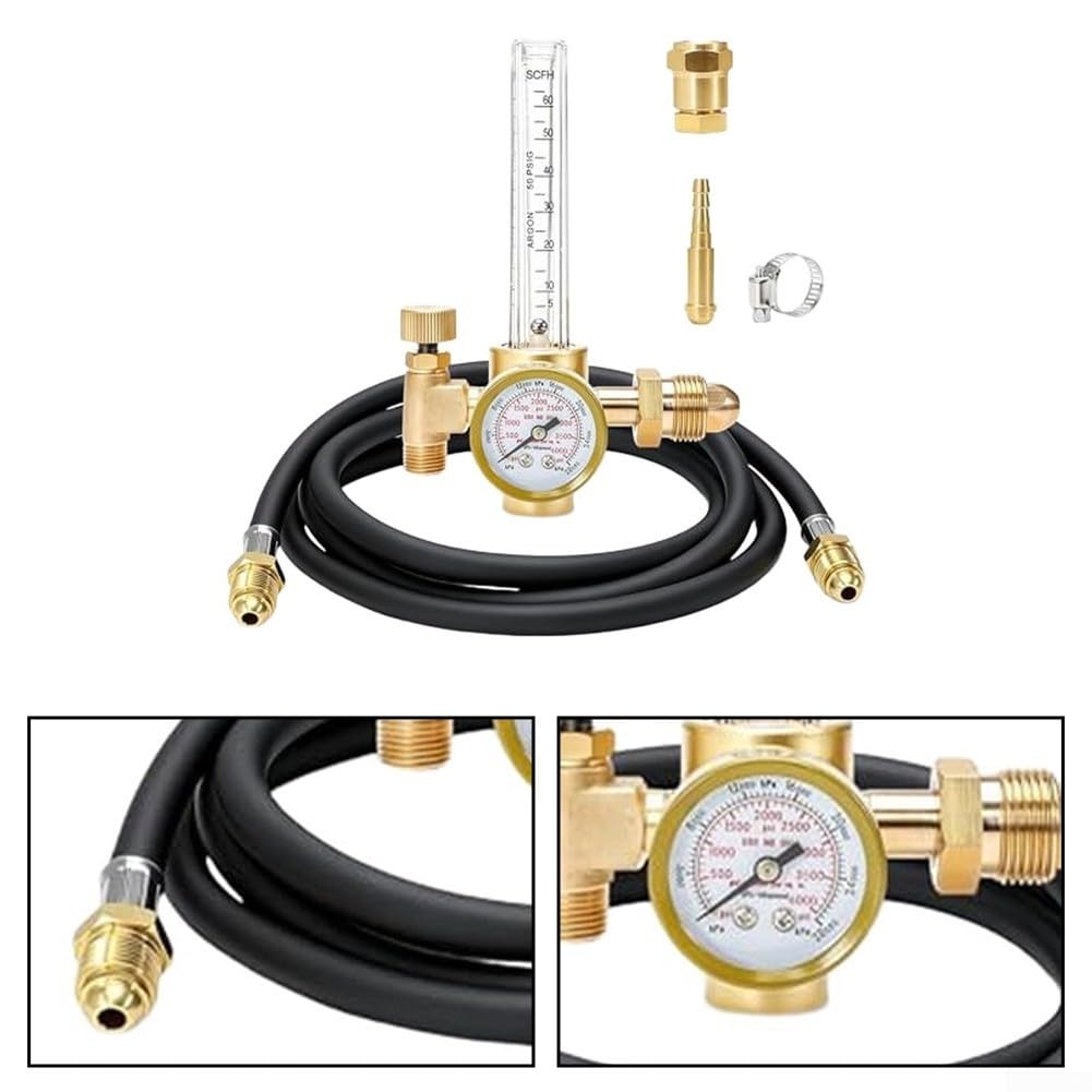 Regulador de para argón CGA-580 con Medidor de Flujo 10-60 CFH