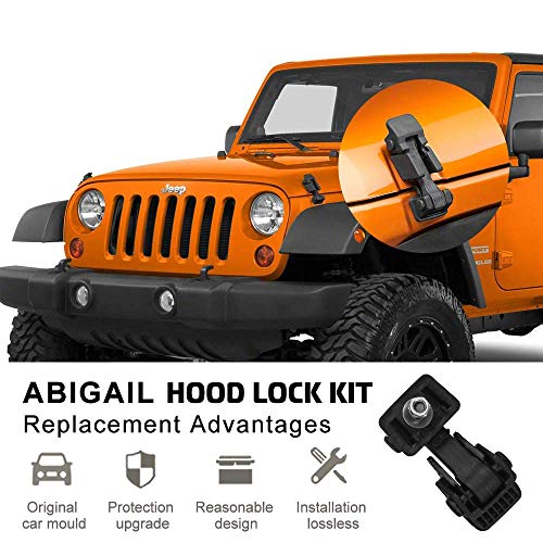 2Pcs - Black ABS Hood Cover Latches Catch Set Kit