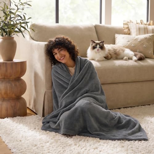 CozyLux Kuscheldecke Flauschig Decke 150x200 - XL Flanell Kuscheldecke 150x200, Weiche Sofa Decke, Warme Fleecedecke Wohndecke für 4 Jahreszeiten, Leicht Sofa Überwurf, Blanket 150x200 cm, Grau
