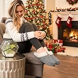 LongBay Women's Winter Slippers, Memory Foam Fluffy Moccasin House shoes with Warm Plush Fleece Lining Slip-On for Indoor Outdoor (5-6 UK, Grey) - Image 2