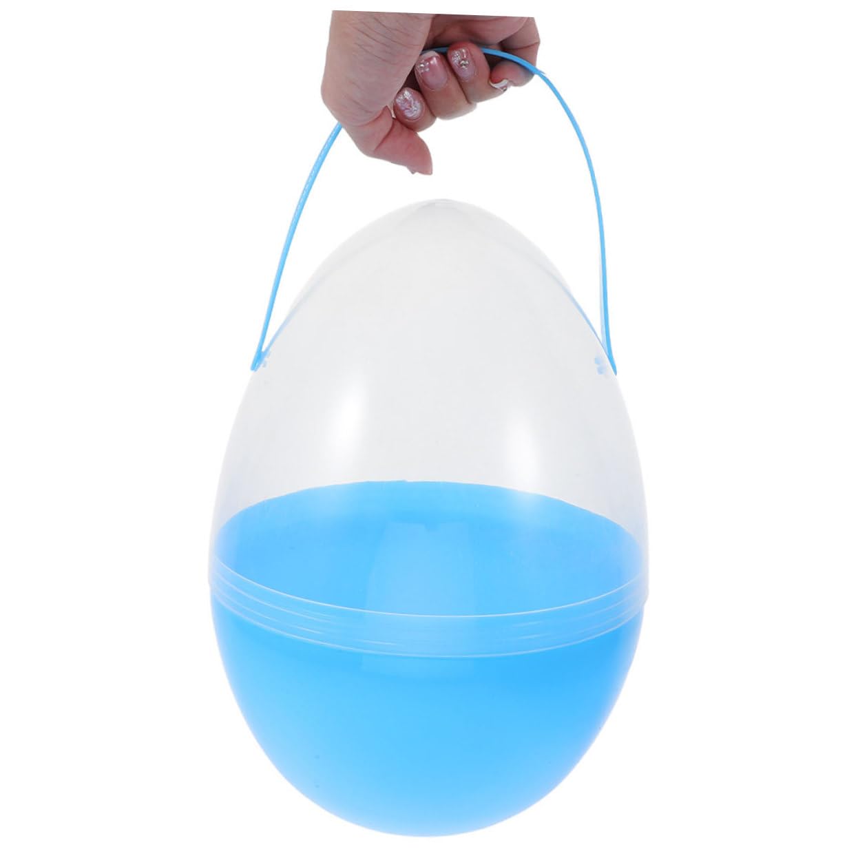 IMIKEYA 2pezzi Uova Pasqua Vuote in Plastica Riempibili Giganti con Manici per Feste Tema Caccia Pasqua Giocattoli Dolcetti