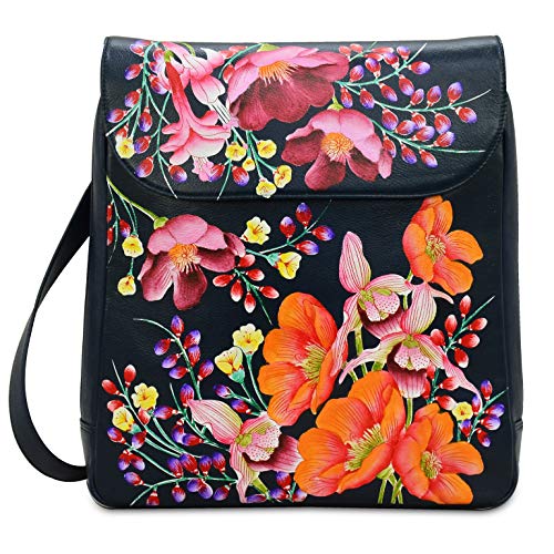 Image of Anuschka Women's Genuine Leather Large Convertible Flap Backpack - Hand Painted Original Artwork