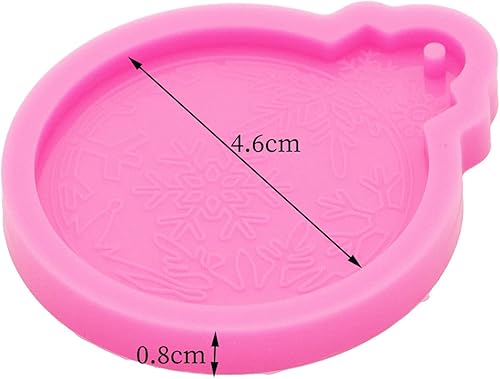 Miniatura 2 de Adorno de Navidad de forma redonda con llavero de copo de nieve, moldes de resina, molde de resina de silicona, molde para llavero, molde colgante