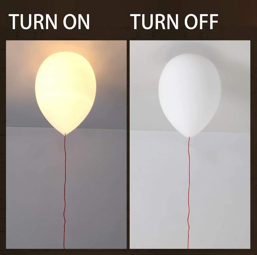 Balonowa lampa sufitowa, biała, prosta i piękna, dekoracyjny żyrandol do salonu, sypialni, pokoju dziecięcego, chłopięcego, dziewczęcego, żarówka 7 W.