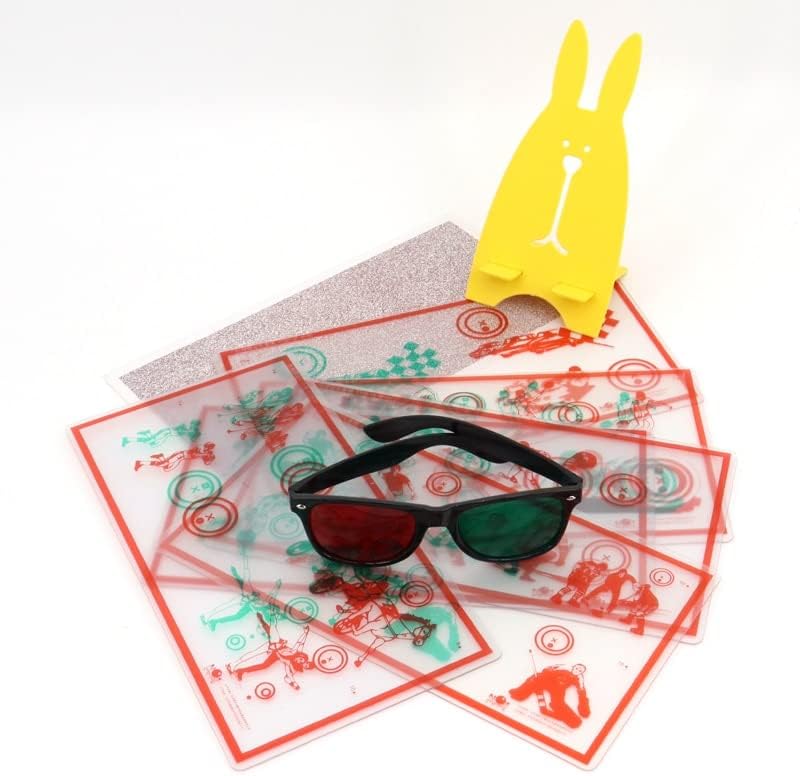 Fixed Red/Green Tranaglyph Vision Therapy Convergence Insufficiency Eye Training Device Stereo Training Cards Visual Correction