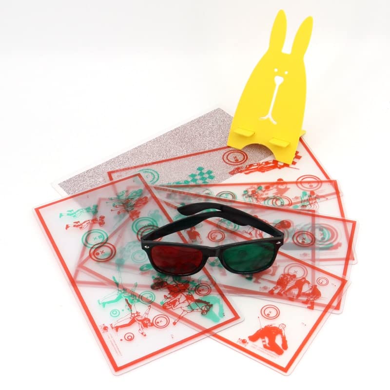 Fixed Red/Green Tranaglyph Vision Therapy Convergence Insufficiency Eye Training Device Stereo Training Cards Visual Correction