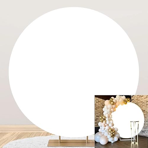 DORCEV Cubierta de fondo redonda rosa sólido, 7.5 x 7.5 pies, poliéster, rojo, rosa, telón de fondo de fotografía para decoración de fiesta de