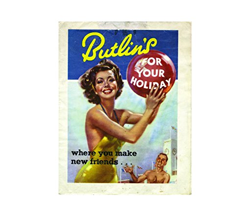 Ecool Butlin's for your holiday where you make new friends retro shabby chic vintage style picture metal wall plaque sign (150mm x 100mm)