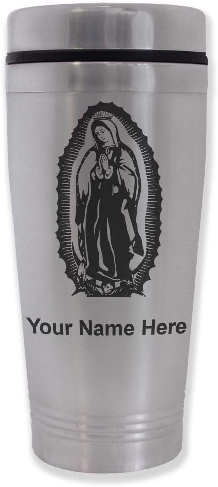 LaserGram 16oz Commuter Mug, Virgen de Guadalupe, Personalized Engraving Included