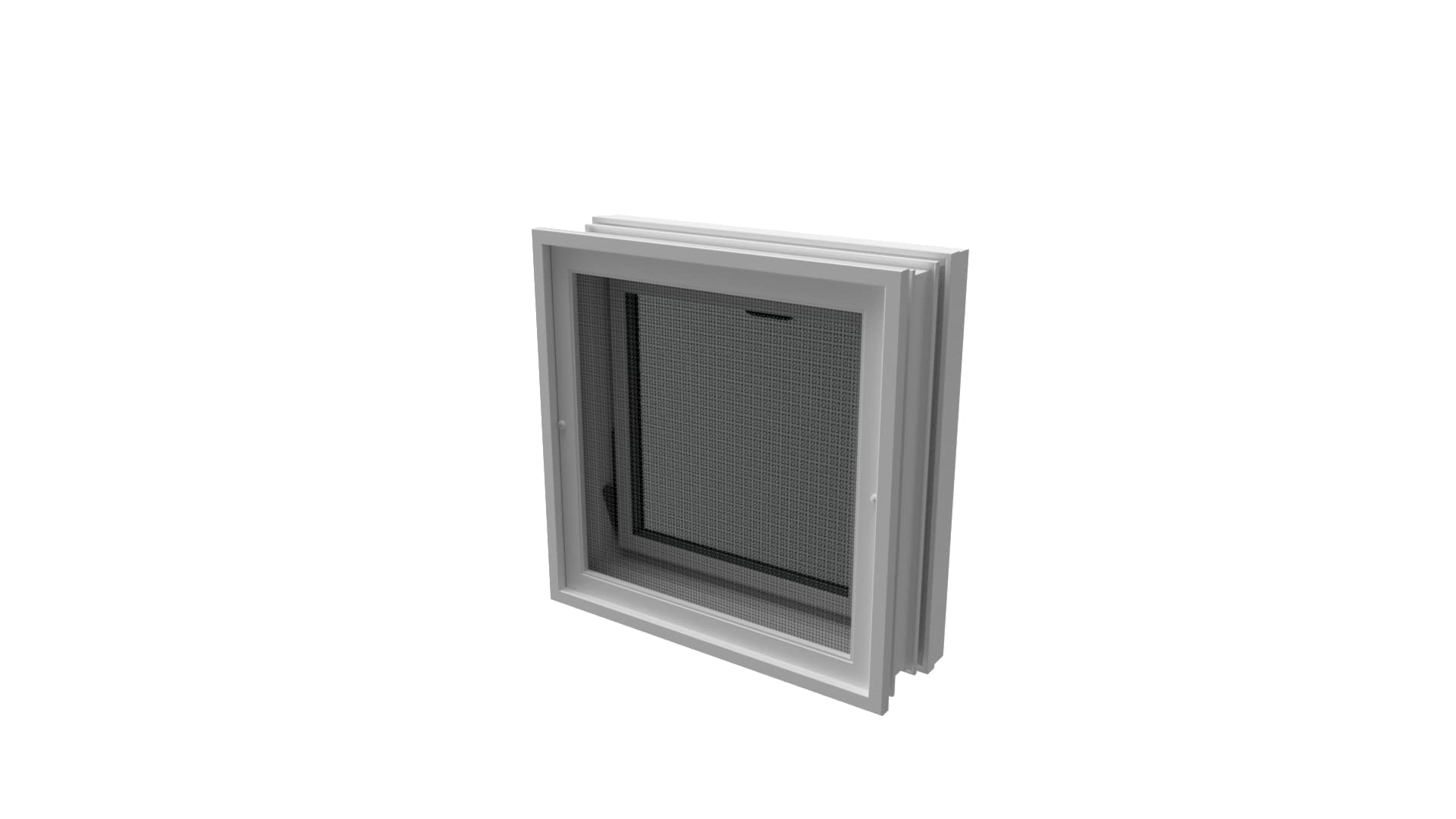 Ventana de ventilación para insertar en una pared de vitroladrillos o mampostería | Dimensiones 30 x 30 x 10 cm | Unidad de venta 1 ventana