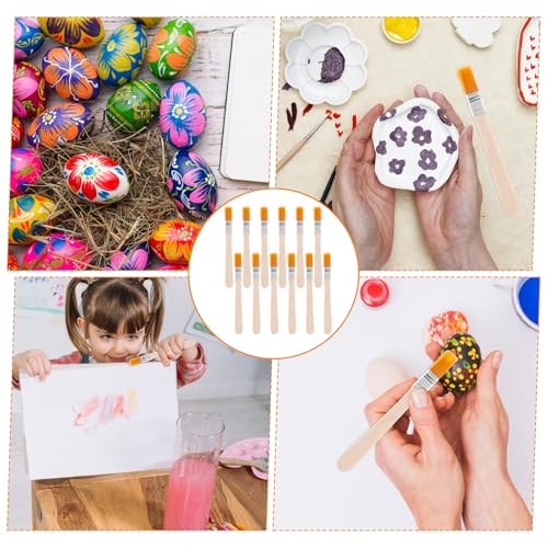 Qianyu 24 Stück Kleine Pinsel Borstenpinsel Set 12,7 cm Malerpinsel Weiche LackPinsel Flachpinsel Holzgriff 1,27 cm Breite Malerwerkzeug für Wände, Ausbesserungsarbeiten, DIY Streichen