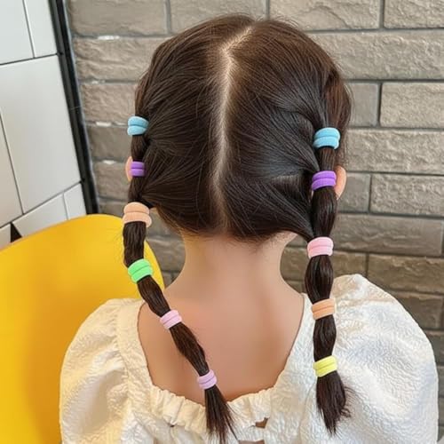 Image of Mini Rubber Bands for Hair Small Elastic Hair Ties for Girls Women Kids Hair Styling (Pack Of 25)