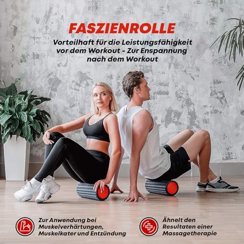Foto von Elvire Faszienrolle für Tiefenmassage, Enthält Schaumstoffrollen, Massageroller Weich & Triggerpunkte, Faszienball (massageball), Fußroller Rücken, Beine, Füße, Nacken Plantarfasziitis