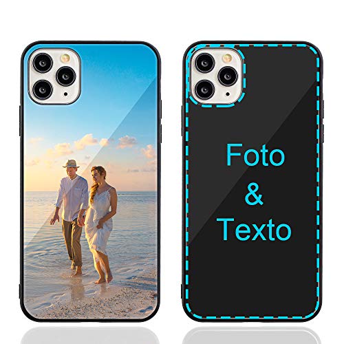 MXCUSTOM Funda Personalizada para Apple iPhone 11 Pro, Carcasa Personalizado Teléfono móvil Anti-Rasguños Vidrio Templado Parachoques Suave con Foto Imagen Texto Diseña (GHS-BK-P1) Cover