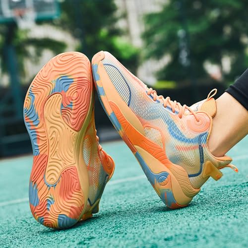 Men's High Top Lace Up Anti Slip Basketball Shoes, Arch Support Casual Sports Shoes, Men's Breathable Running Shoes, Fitness Cushioning Training Shoes2