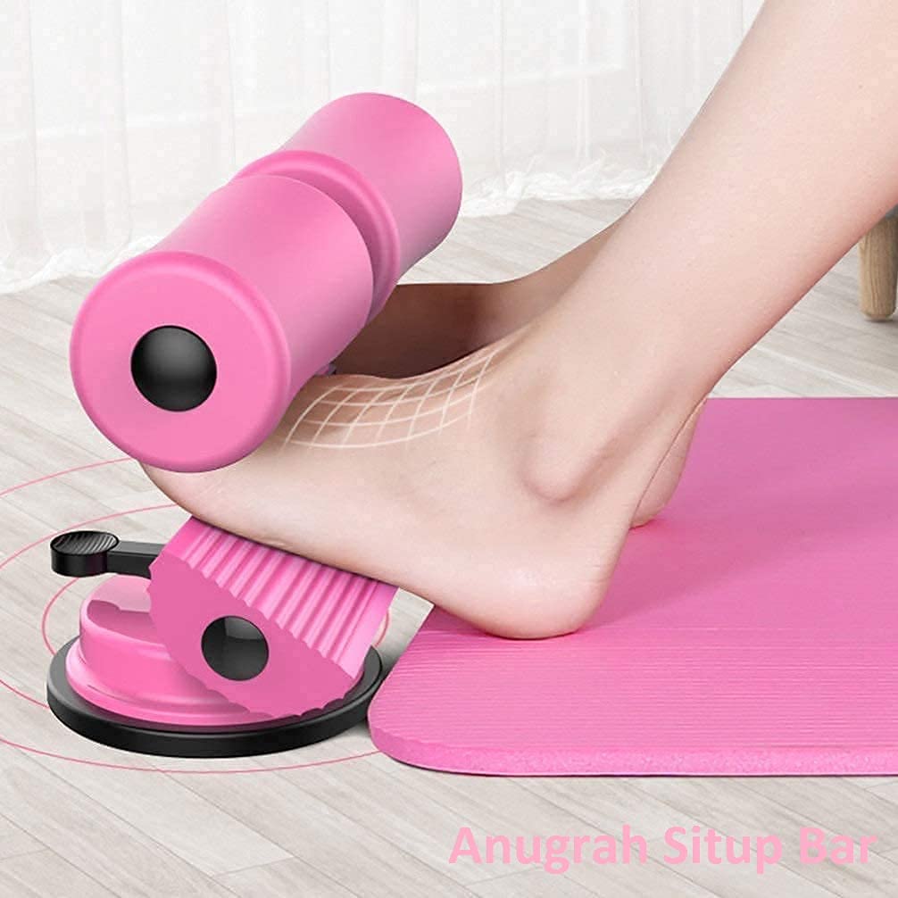 Anugrah Sit Up Bar Portable Adjustable, Sit Up Assistant Device, Ab Workout Equipment with Suction Cups, Support Rode, Ab Exercise Machine for Home Gym Work, Multicolour