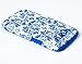 DandyCase 2in1 Hybrid High Impact Hard Blue & White Floral Pattern + Silicone Case Cover for Samsung Galaxy S3 i9300 + DandyCase Screen Cleaner