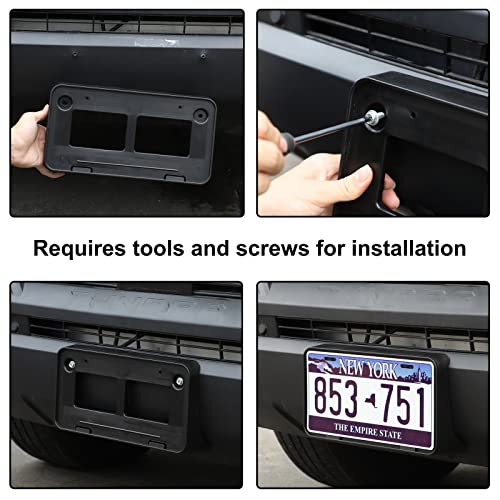 Car Front License Plate Frame Bracket Compatible with Toyota Tundra 2022-2023 Front License Plate Tag Holder Mounting Mount Adapter Bumper Brackets Frame Trim Cover Tag Holder Replacement Accessories - Image 6