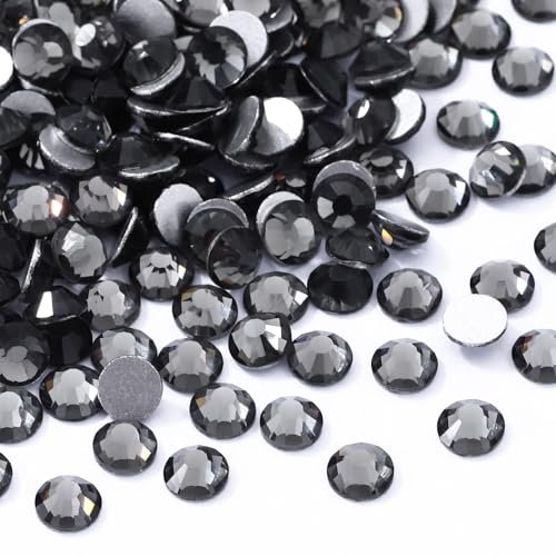 Image of Gray Flatback Rhinestones, Glass Rhinestones for Nail Art and Craft, Glue Fix, Loose Crystal Gemstones(Gray, SS16, 1440pcs, 3.8-4.0mm)