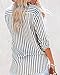 OMSJ Women's Striped Button Down Shirts Casual Long Sleeve Stylish V Neck Blouses Tops with Pockets (XL, Black)
