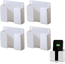 4 White Mobile Wall Mounts, Self-adhesive Adhesive for Phone, Charging and Organization at Home/Office, Standard Size