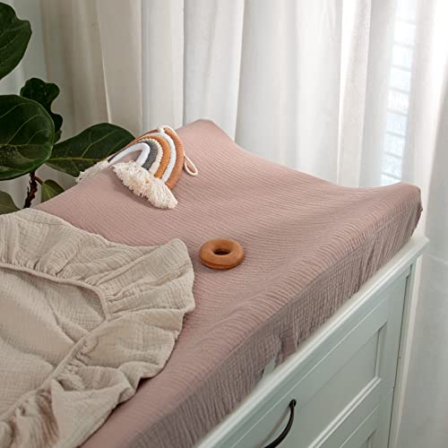 image for lulumoon Baby Changing Pad Cover: Muslin Diaper Changing Table Pad Cov