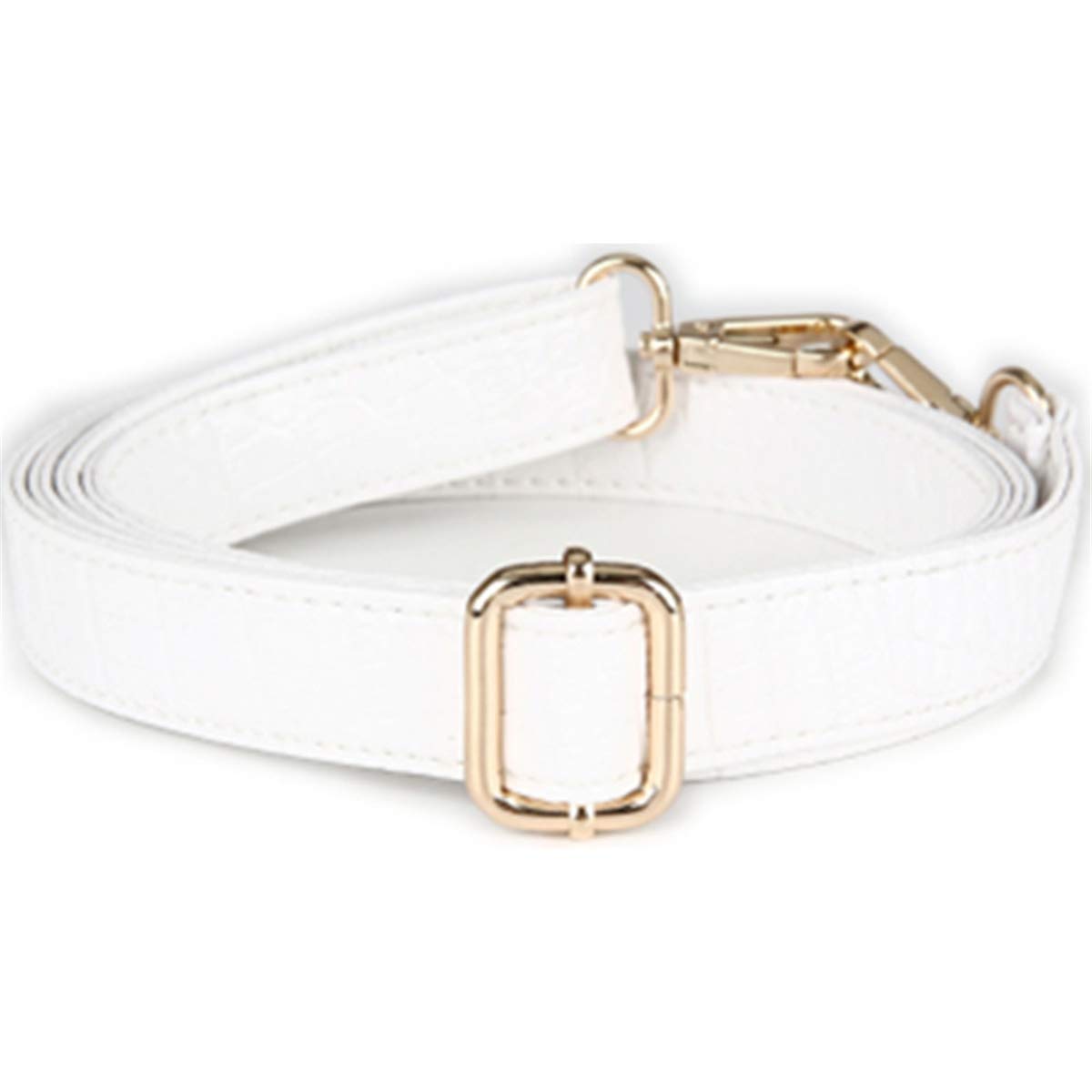 WOAILZY168 Leather Adjustable Crossbody Strap for Leather Shoulder Strap Belt Replacement for Handbags 2.5 cm Wide (White)