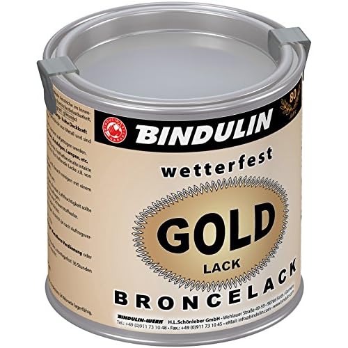 Bindulin Goldlack wetterfest Metallfarbe (250 ml)