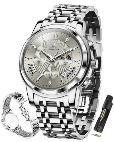 Image of OLEVS Watch for Men Original Chronograph Analog Quartz Waterproof Watch Luxury Premium Businesse Diamond Mens Dress Watches