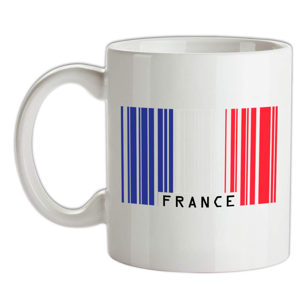France Barcode Style Flag - 10oz - Ceramic Mug for Coffee/Tea