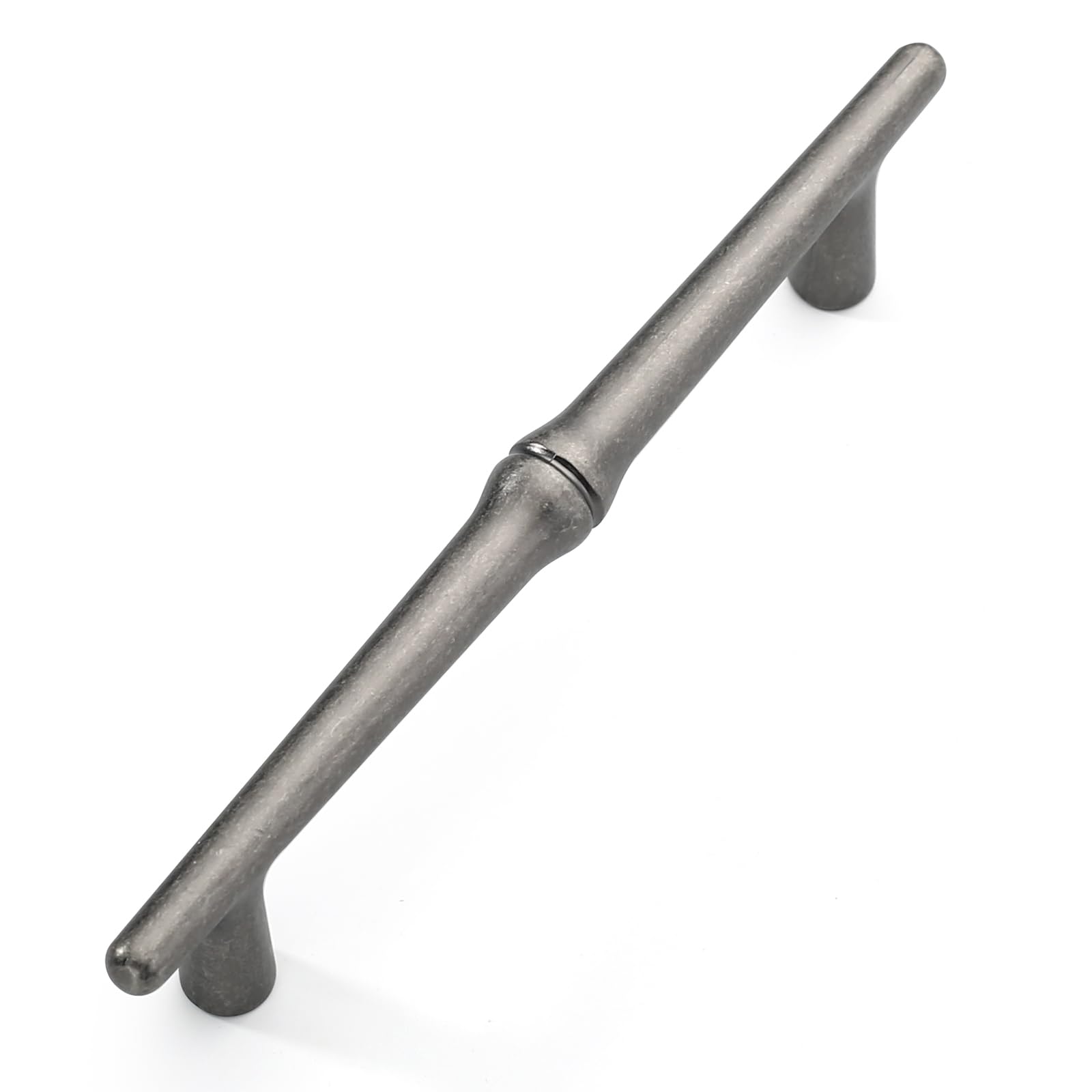 FURNIWARE 10-Piece Antique Nickel Zinc Cabinet Handles, 128mm Bore Hole Spacing, Classic Elegant Design, Easy to Install