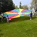 Allusweet 20ft Rainbow Parachute with Handles - Fun Parachute Toy for Kids & Gym Class