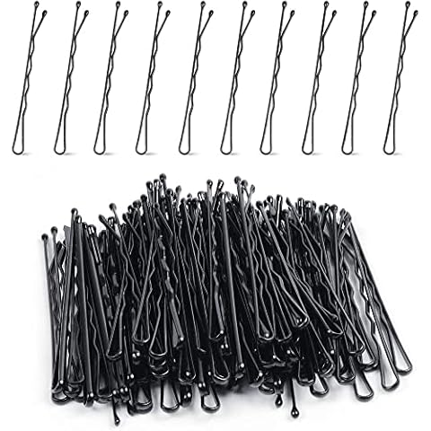 Bobby Pins 36 PCS Traditional Metal Bobby Kirby Wavy Grips 55mm (5.5" inch) Black VENCILAZY Cover