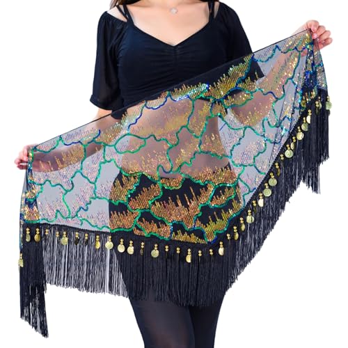 Accessoire de taille danse du ventre en polyester avec perles