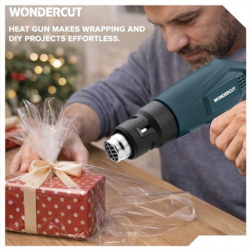 Image of WONDERCUT 2000W, WC-HG-2000-B Heavy Duty Heat Gun | Dual Temperature 230C /600C | Hot Air Blower for Paint Removal, Shrink Wrapping, Plastic Bending & DIY Applications