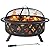 Sunnydaze Black Crossweave Steel Wood-Burning Outdoor Fire Pit - Includes Spark Screen, Poker and Cover - 36-Inch Round
