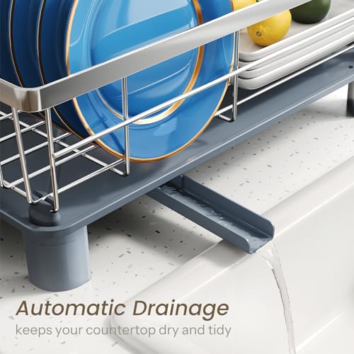image for SNTD Dish Drying Rack - Small Dish Rack for Kitchen Counter, Stainless