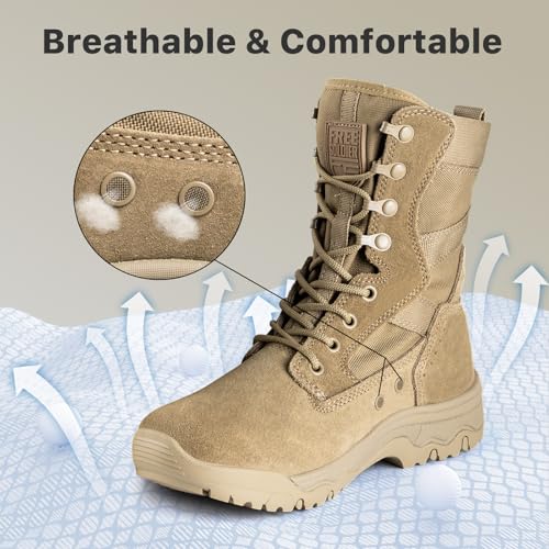 Image of FREE SOLDIER Women's Tactical Boots 8 Inches Lightweight Combat Boot Durable Military Work Outdoors Boots Desert Boot for Women