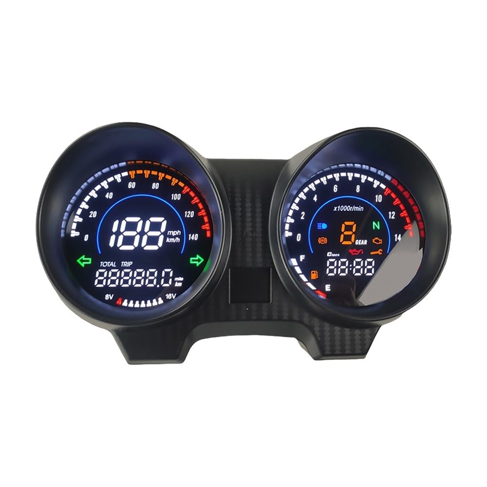 Contagiri contachilometri Cruscotto Digitale A LED Per Motocicletta Contagiri Per Moto Indicatore Del Carburante Tachimetro MPH/KMH Per TITAN 150 Per CG150 Fan150